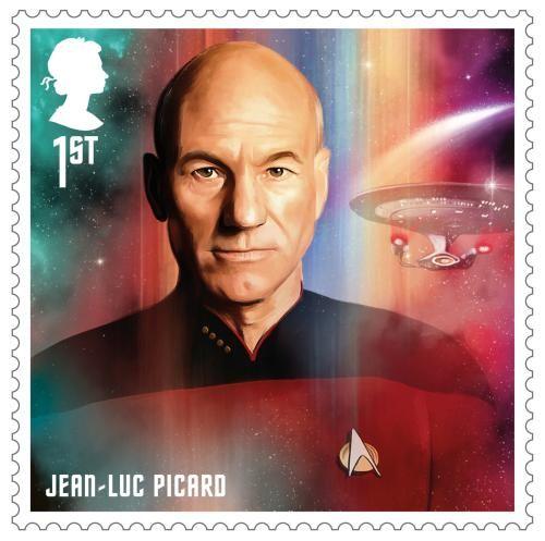 A stamp showing him on as his Star Trek character