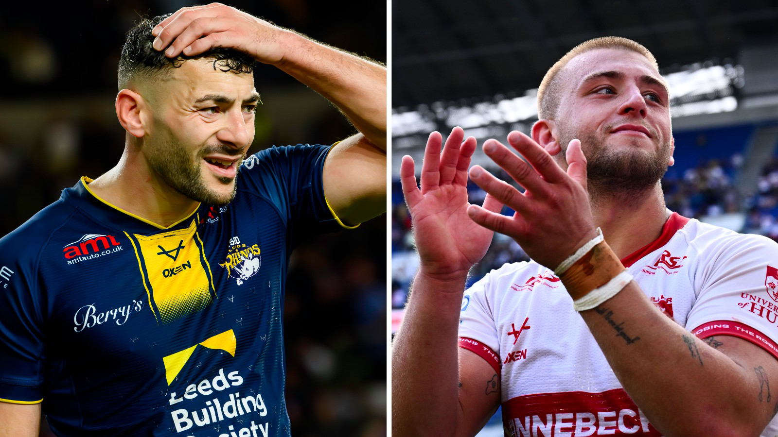 A split image of Jake Connor and Mikey Lewis