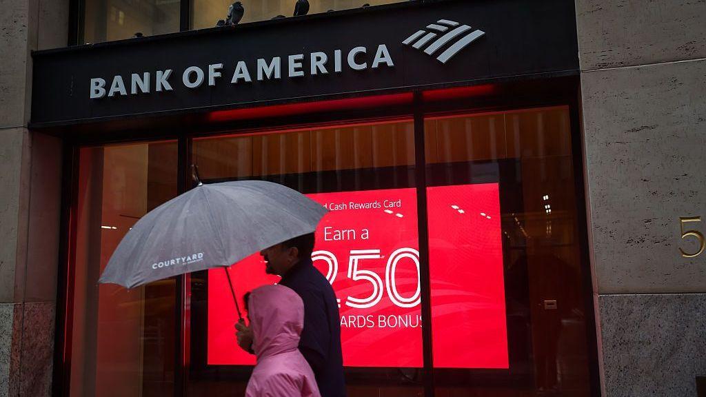 A Bank of America branch in New York, US, on Sunday, 11 October, 2026.