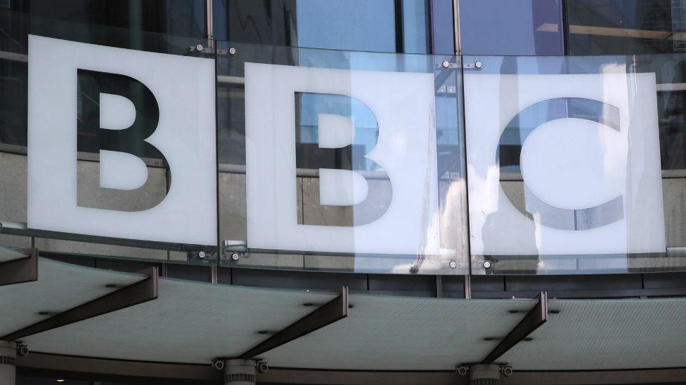 Signage at BBC Broadcasting House in central London