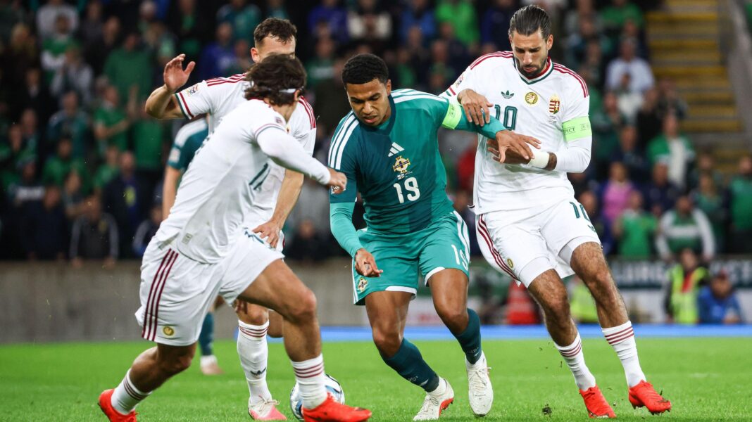 Euro 2016 memories aplenty – but O’Neill focused on future Shea Charles in action against Dominik Szoboszlai
