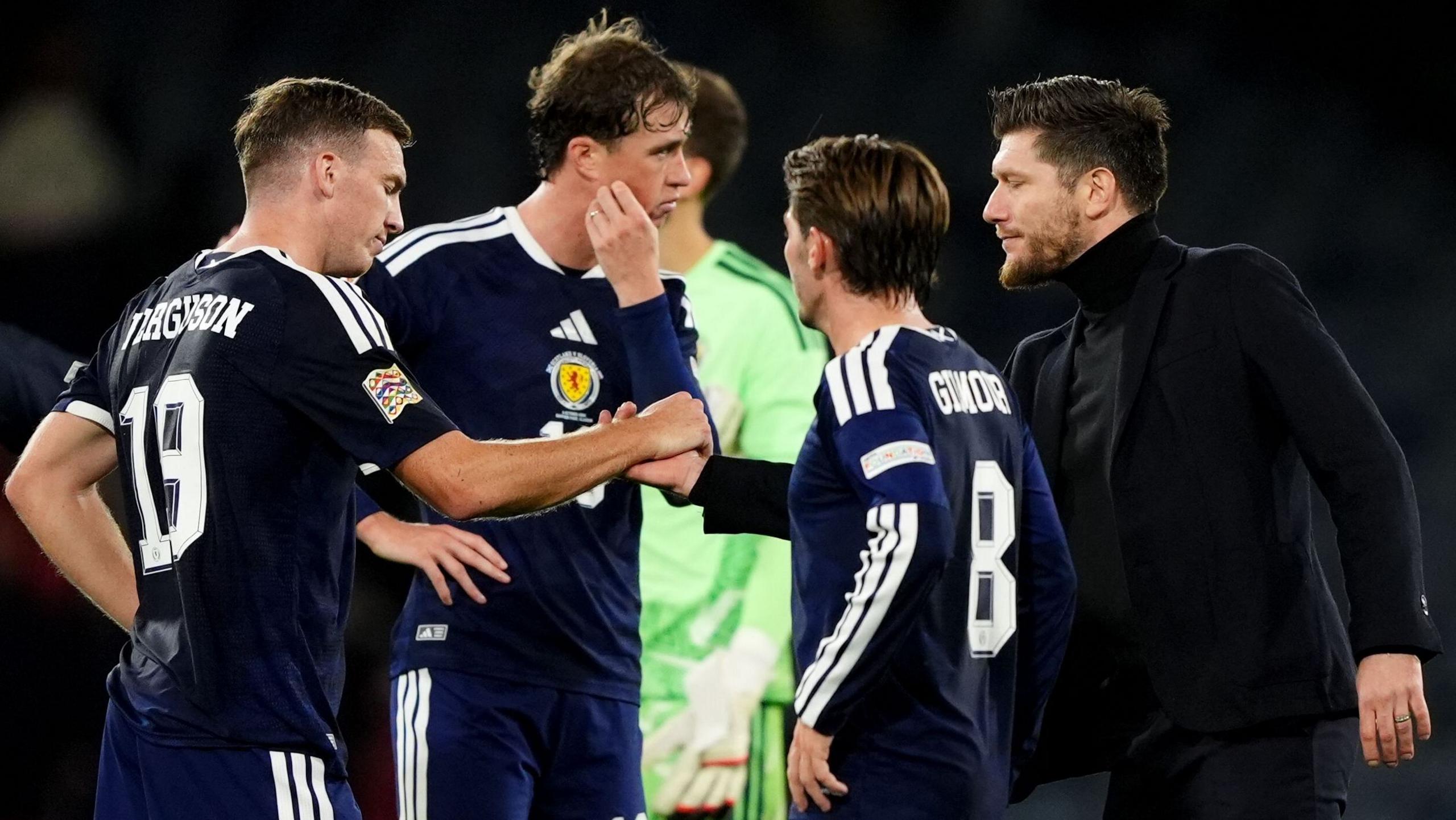 Sebastien Pocognoli and his Scotland players