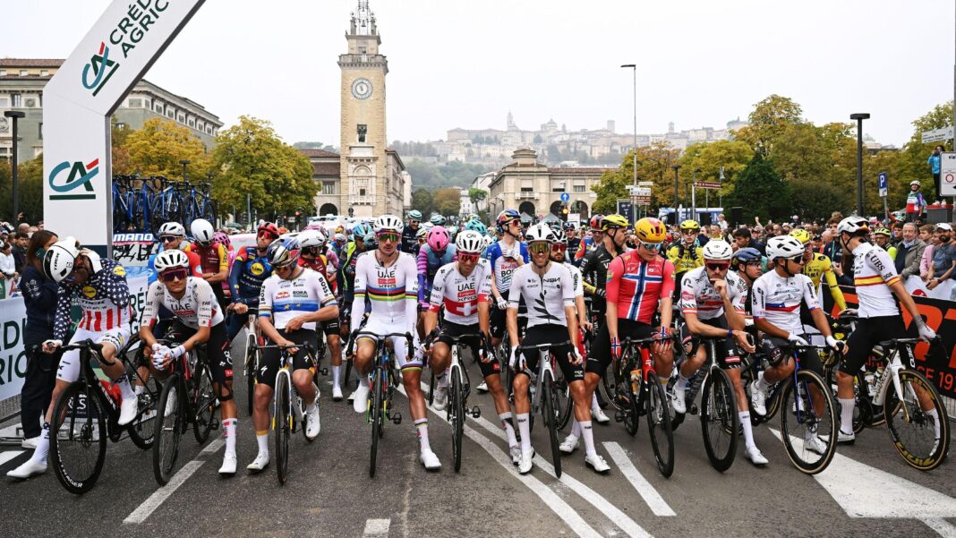 ‘We lost the life of a brother’ – rider protest delays Giro di Lombardia Riders at the Giro di Lombardia stage a protest prior to the start of the race