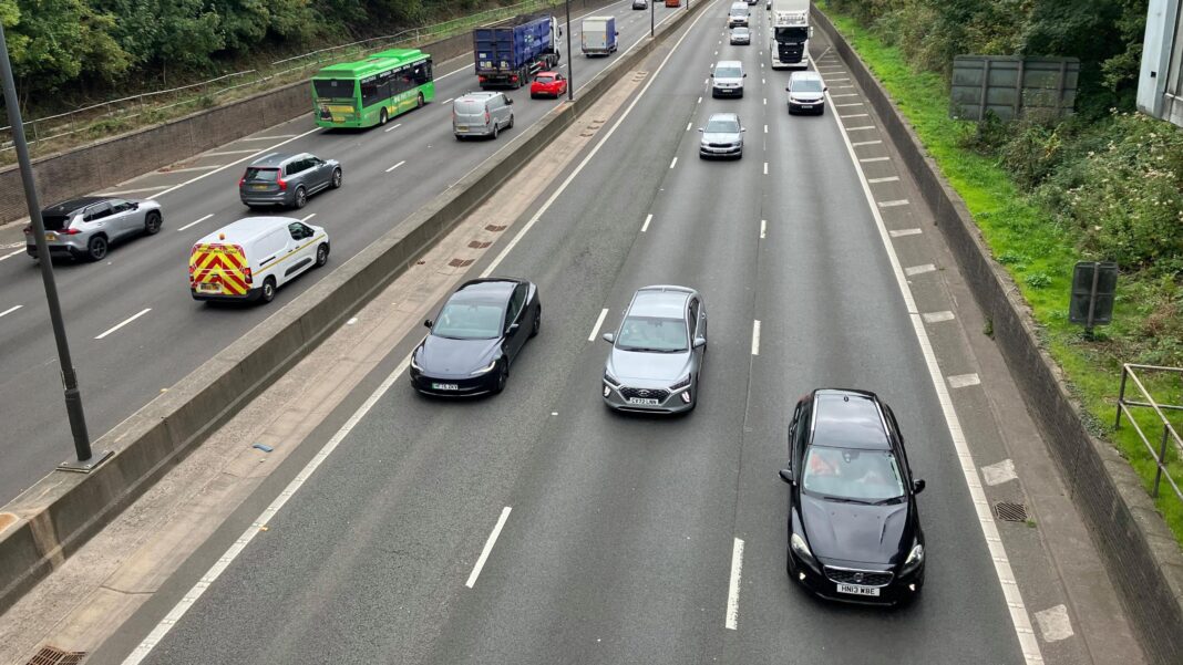 ‘Dad dragged me out of bed by my hair to work’ – rural abuse victims want more support A general view of the M4 motorway, with cars visible on both sides of the carriageway. Cars in the left three lanes are going away from the camera, while cars on the right are coming towards the camera.