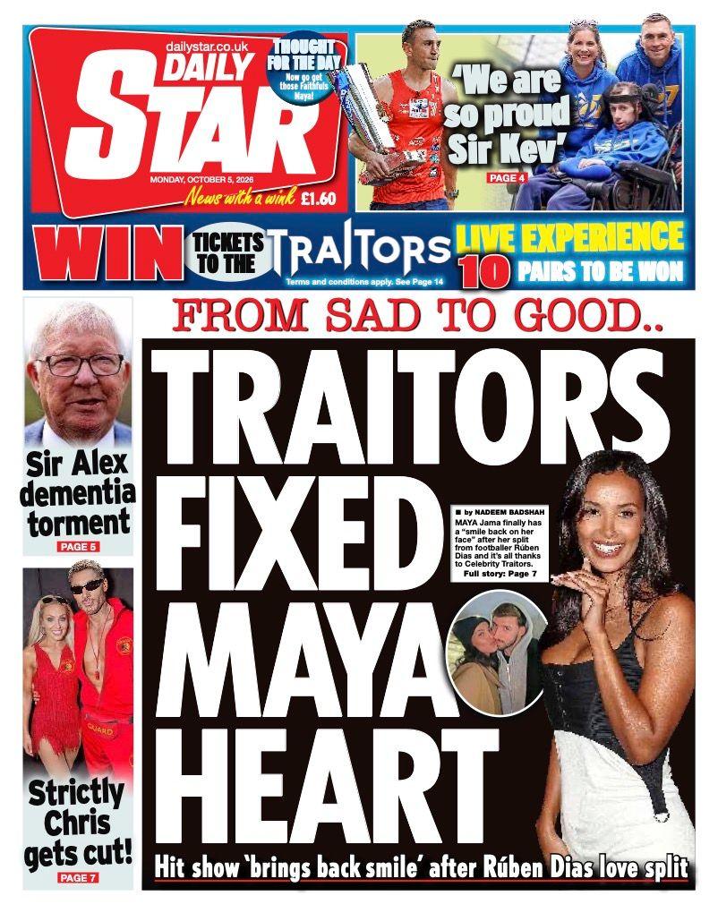 The headline on the front page of the Daily Star reads: "Traitors fixed Maya heart".
