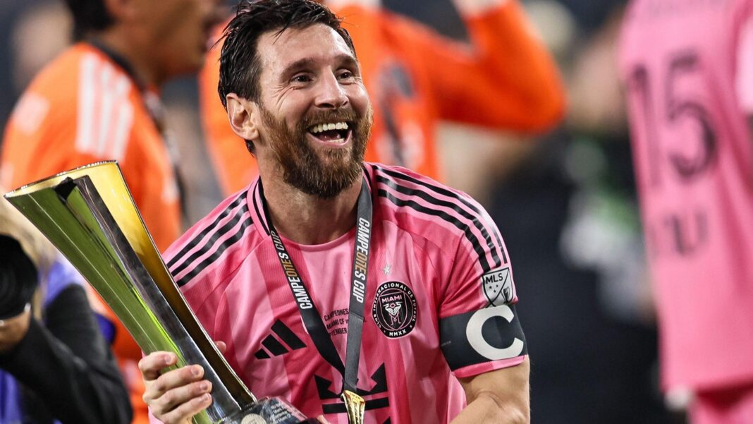 Messi completes purchase of second Spanish club Lionel Messi smiles as he holds the Campeones Cup trophy after helping Inter Miami beat Cruz Azul