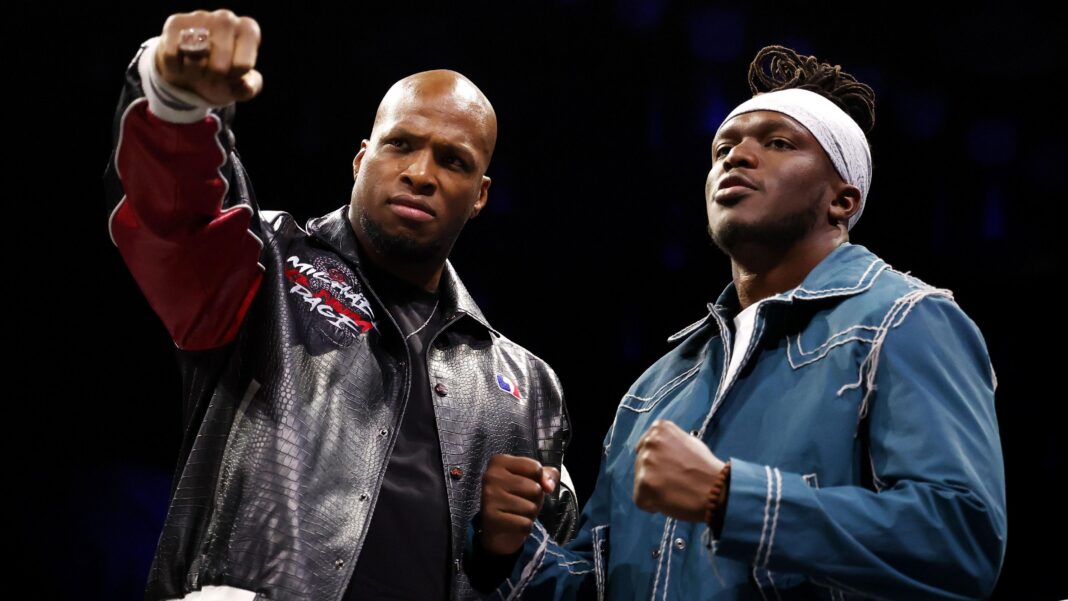 Former UFC fighter Michael 'Venom' Page stood next to Misfots co-founder KSI