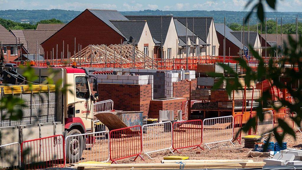 Construction continues on new houses  in Devon, England