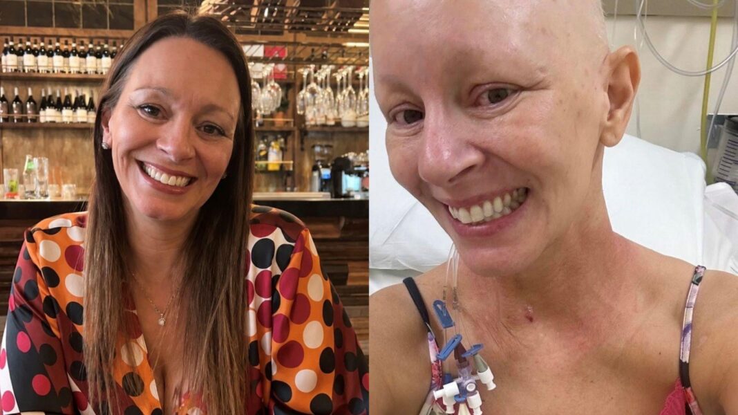 My contraceptive coil saved my life after it revealed I had cancer This image is a composite of two pictures of Caroline. In the picture on the left, she is smiling at the camera in a restaurant setting. She has long brunette hair and dark eyes. she is wearing a spotty blouse in various shades of pink, brown, orange and white. In the picture on the right, she is seen smiling in a selfie sat in a hospital bed. She is bald, with medical tubing and catheter lines behind her ear and going down her left shoulder