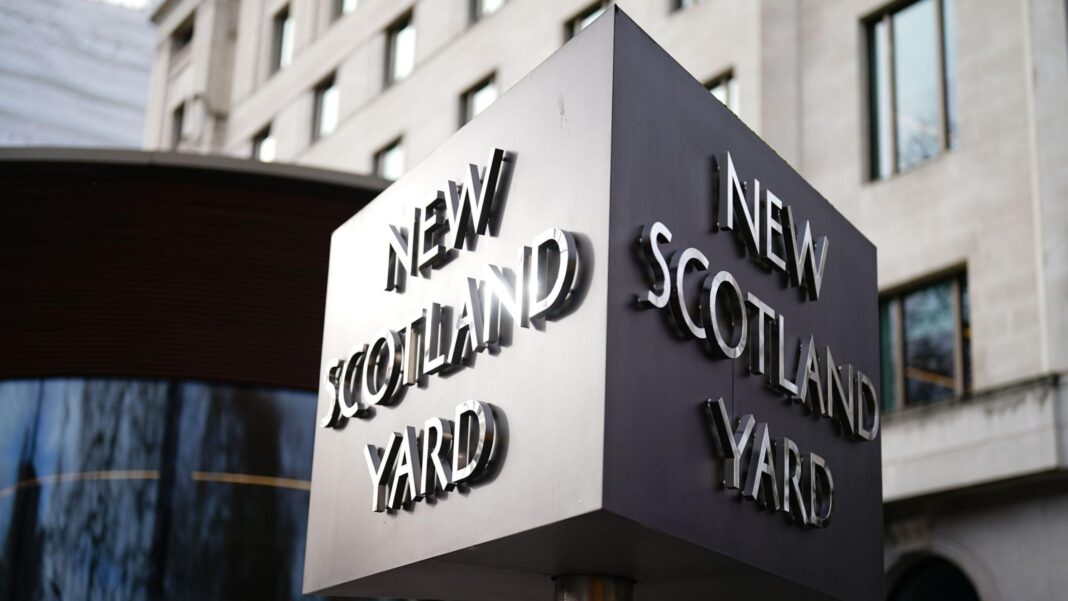 No further action against government adviser’s wife over Palestine Action post, police say The Scotland Yard sign in London