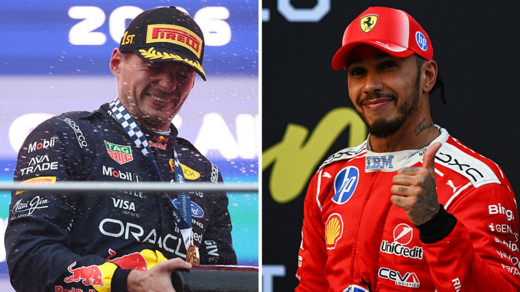 Max Verstappen and Lewis Hamilton