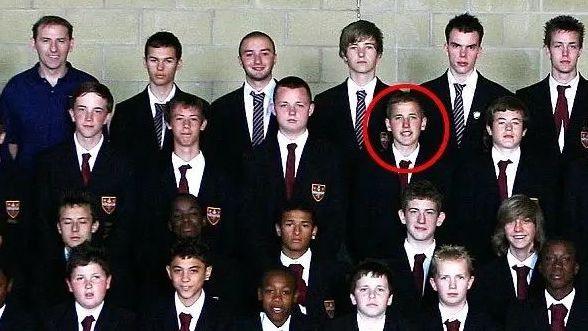 Harry Kane, circled, in a school photograph