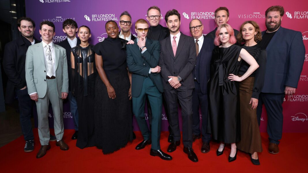 Marvel fans to meet Welsh superhero – complete with Cardiff accent The cast of VisionQuest - a mixture of men and women - stood on a red carpet.
