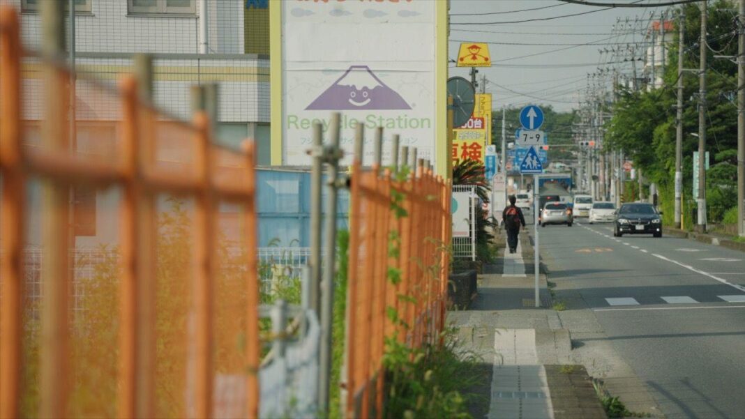 Barriers are seen alongside a road where the mosque is being built