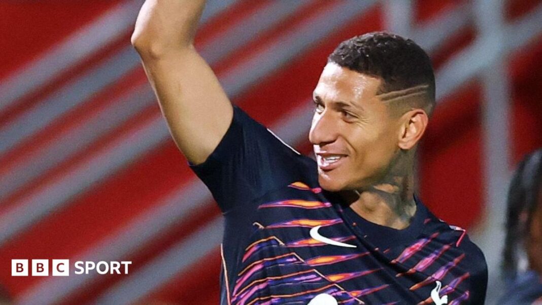 Richarlison scores for Spurs Under-21s in EFL Trophy Richarlison scores for Spurs Under-21s in EFL Trophy