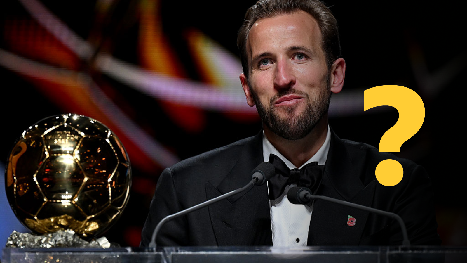 Harry Kane with the men's Ballon d'Or
