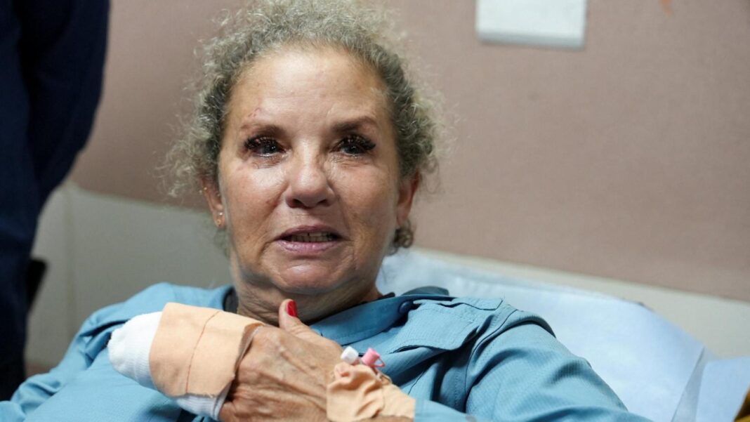 Israeli police arrest 10 over settler attacks on journalist and diplomats in West Bank Washington Post photojournalist Heidi Levine speaks to reporters in hospital in Ramallah, in the occupied West Bank, after she was attacked by Israeli settlers in the village of Abu Falah (16 October 2026)