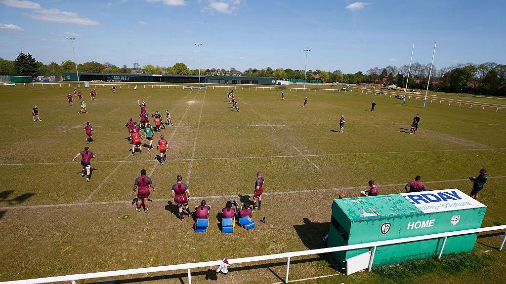 General view of a London Irish training session at Hazelwood in 2016
