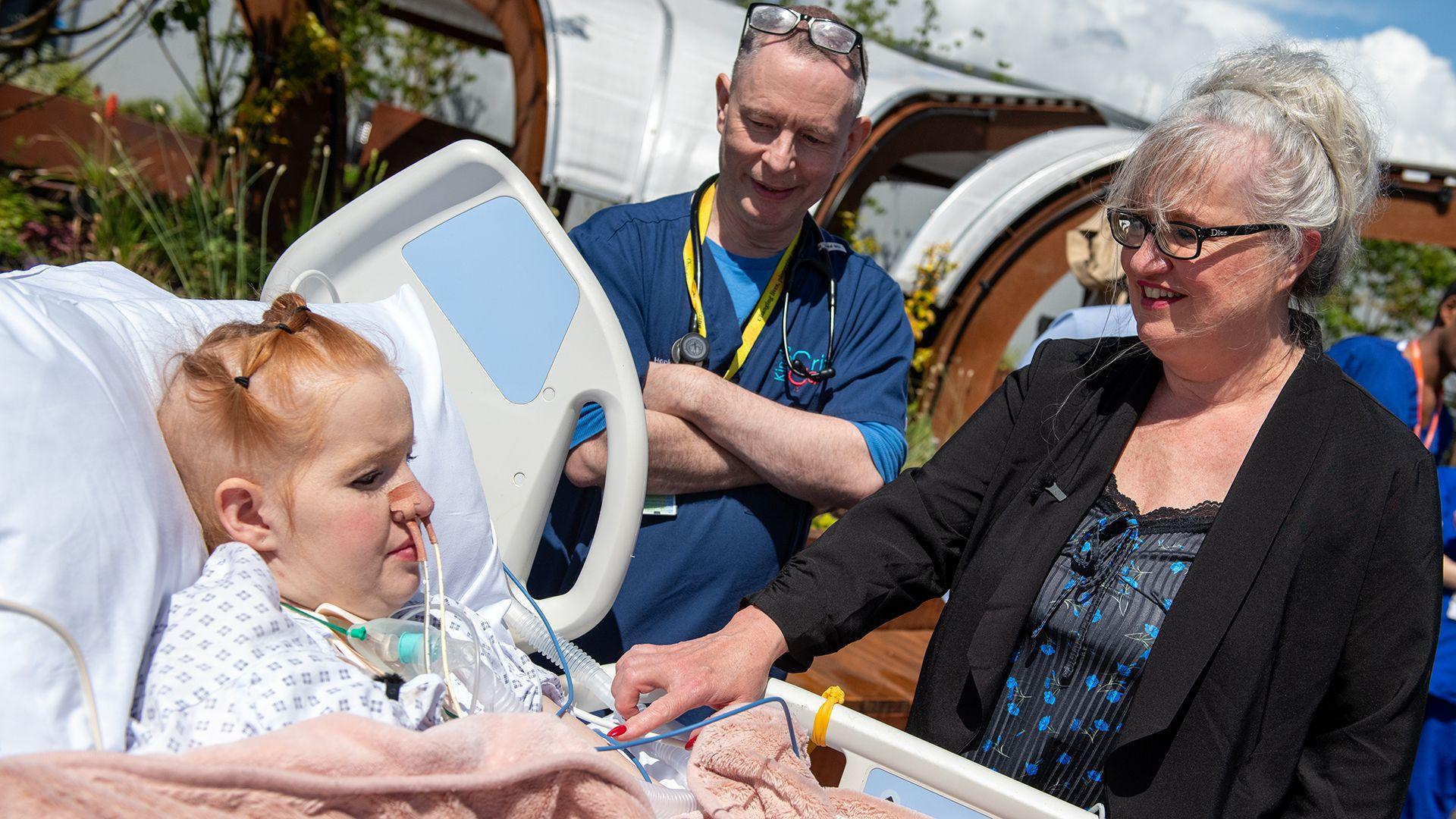 Holly, 29, a patient at King's College Hospital on the new rooftop specialist care unit