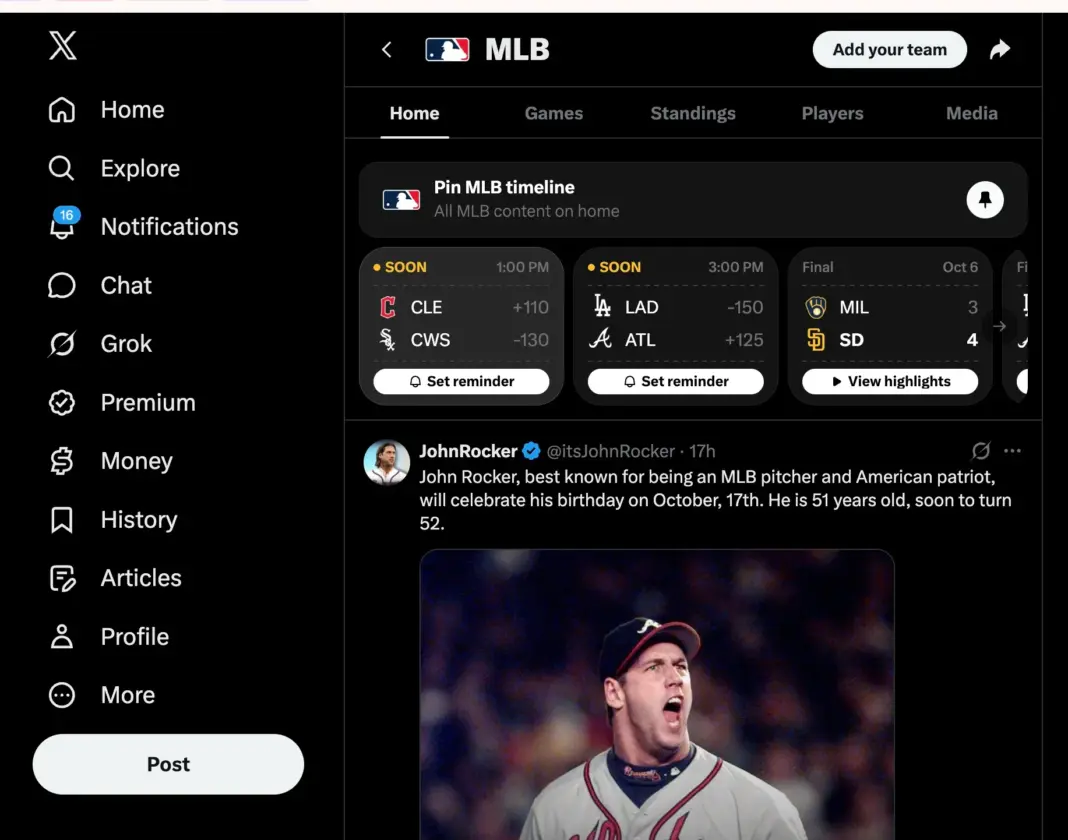 X expands its ‘Gametime’ sports hub beyond the NFL, starting with MLB Gametime x mlb
