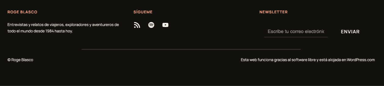 a screenshot of rogeblasco.blog's footer