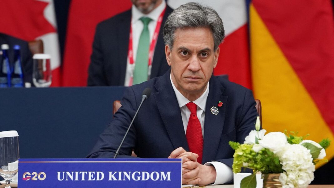 G20 photocall axed after Miliband and other ministers refuse to be pictured with top Russian diplomat Skynews ed miliband g20 georgia 7391946