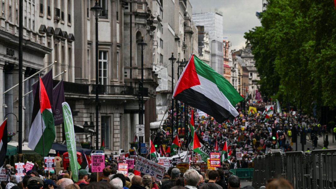 Police cannot ban pro-Palestine march on anniversary of 7 October attacks, Met says Skynews palestine london 7369723