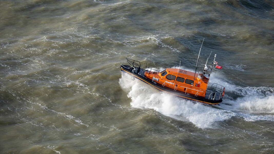 Seventeen people rescued after fishing boat runs aground Skynews rnli lifeboat 7365853