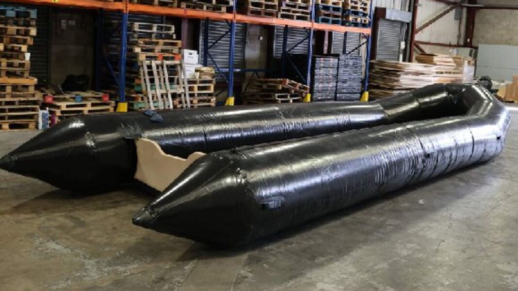 Boats capable of smuggling 1,700 illegal immigrants seized at UK airport Skynews small boat migrant 7369409