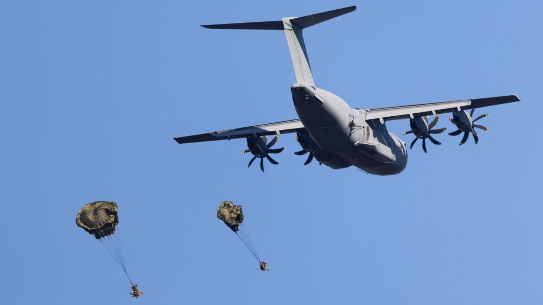 British and French paratroopers take part in major wargame in Germany Skynews uk france parachute 7385672