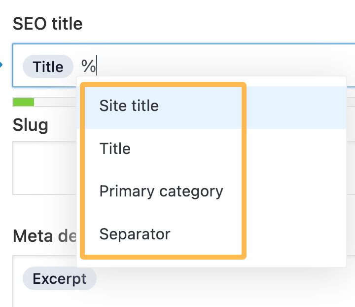 Yoast lets WordPress users set metadata templates for entire content types using predefined variables.